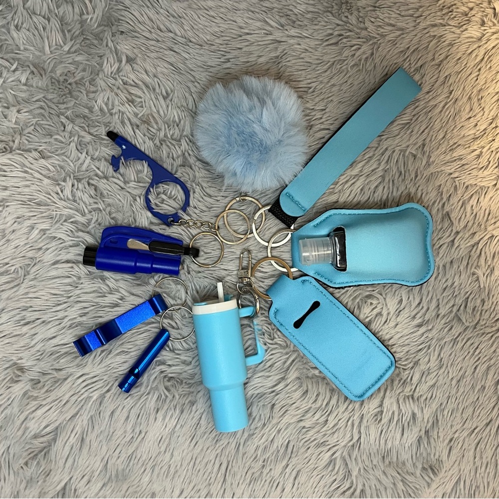 10pcs Blue Safety Keychain Set
